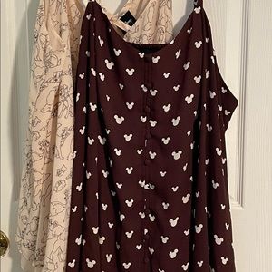 NWOT BUNDLE DISNEY TORRID CAMI’S.. Both,Size 4 (4X,26W) Lady and Tramp, & Mickey